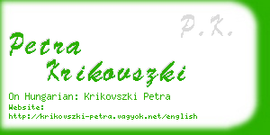 petra krikovszki business card